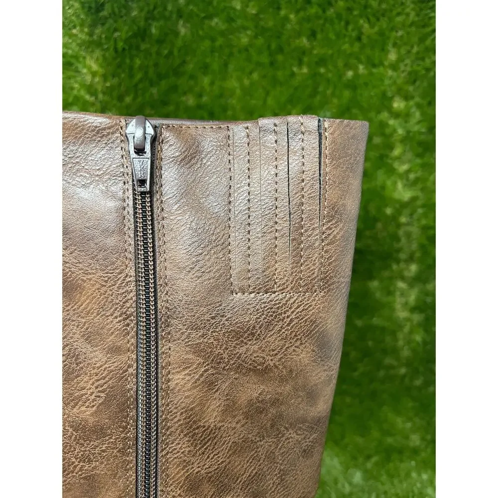 White Mountain Women's 7.5M Mackle Mocha Brown Tall Boots